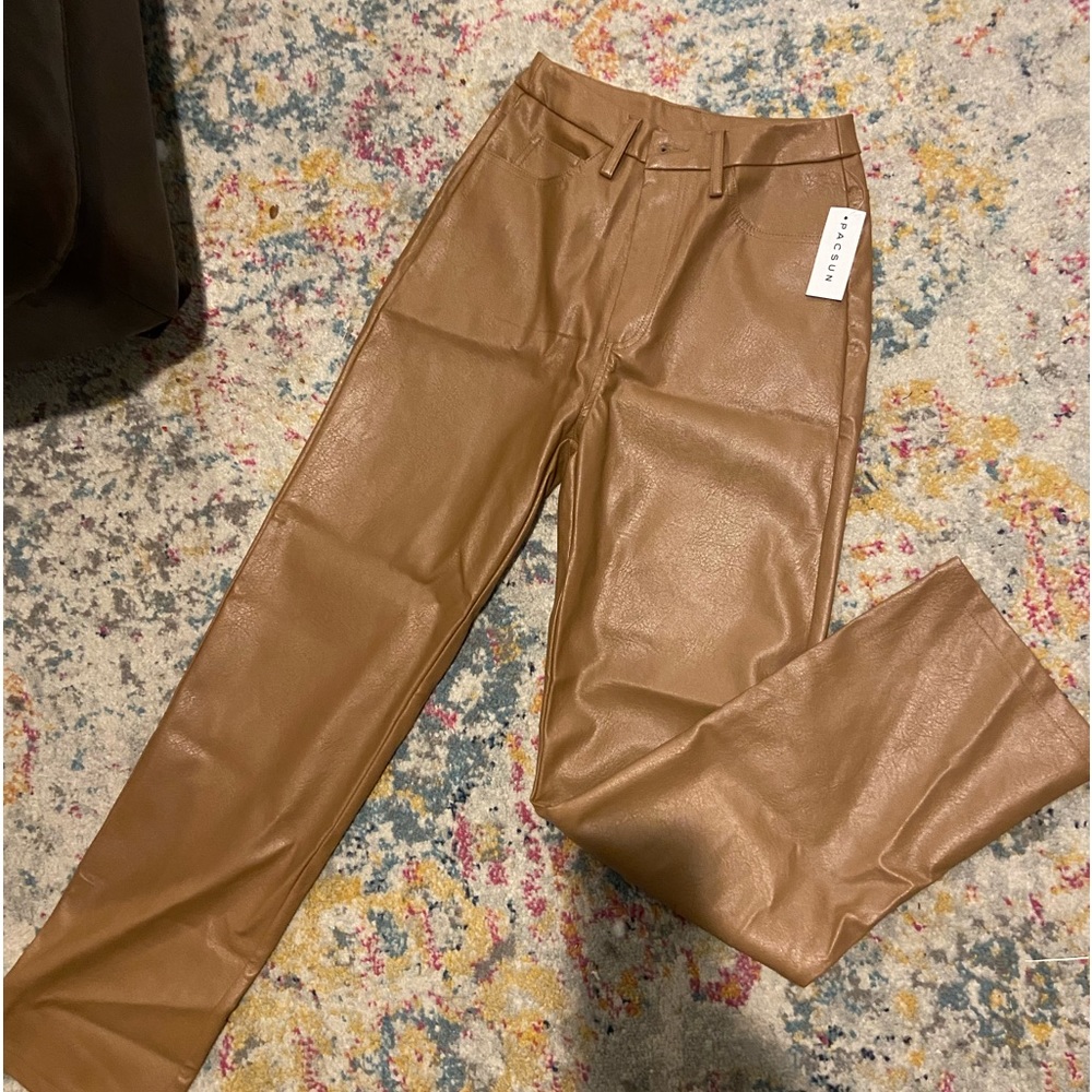 PacSun, chocolate, pho-leather pants